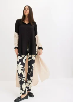 bonprix bonprix Blusa larga de viscosa Negro Sale