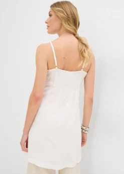 bonprix bonprix Blusa larga de viscosa fluida Blanco lana New
