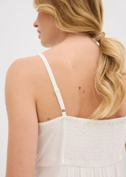 bonprix bonprix Blusa larga de viscosa fluida Blanco lana New