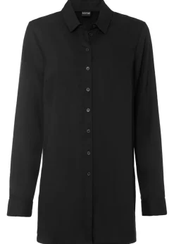 bonprix bonprix Blusa larga de viscosa pura Negro Clearance