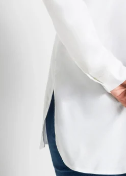 bonprix bonprix Blusa larga de viscosa pura Blanco