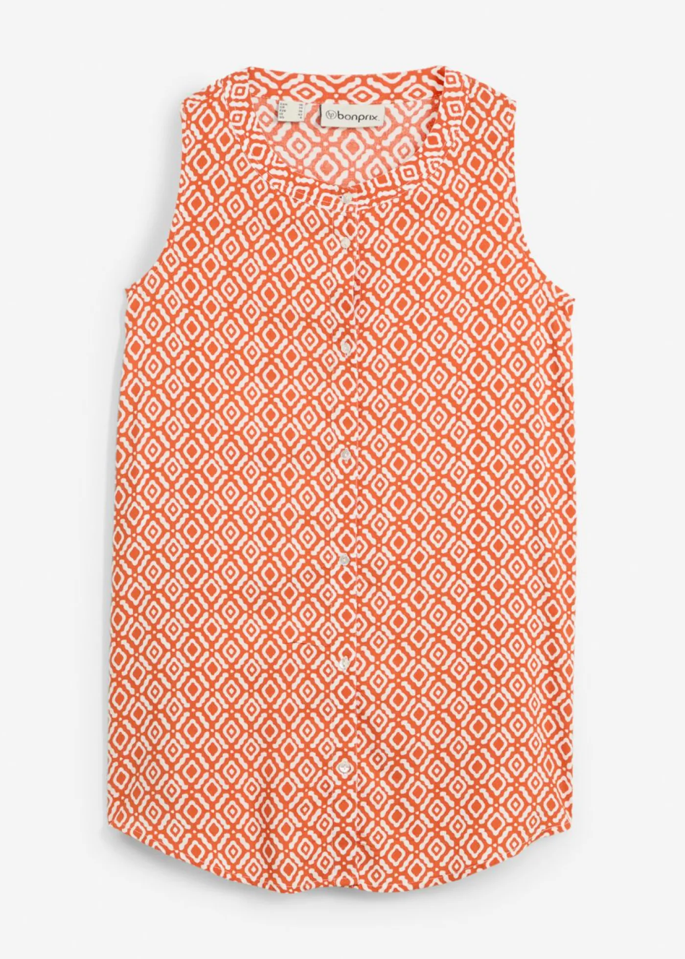 bonprix bonprix Blusa larga de viscosa suave Cayena/blanco lana estampado Best