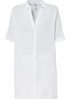 bonprix bonprix Blusa larga holgada de muselina suave Blanco Sale