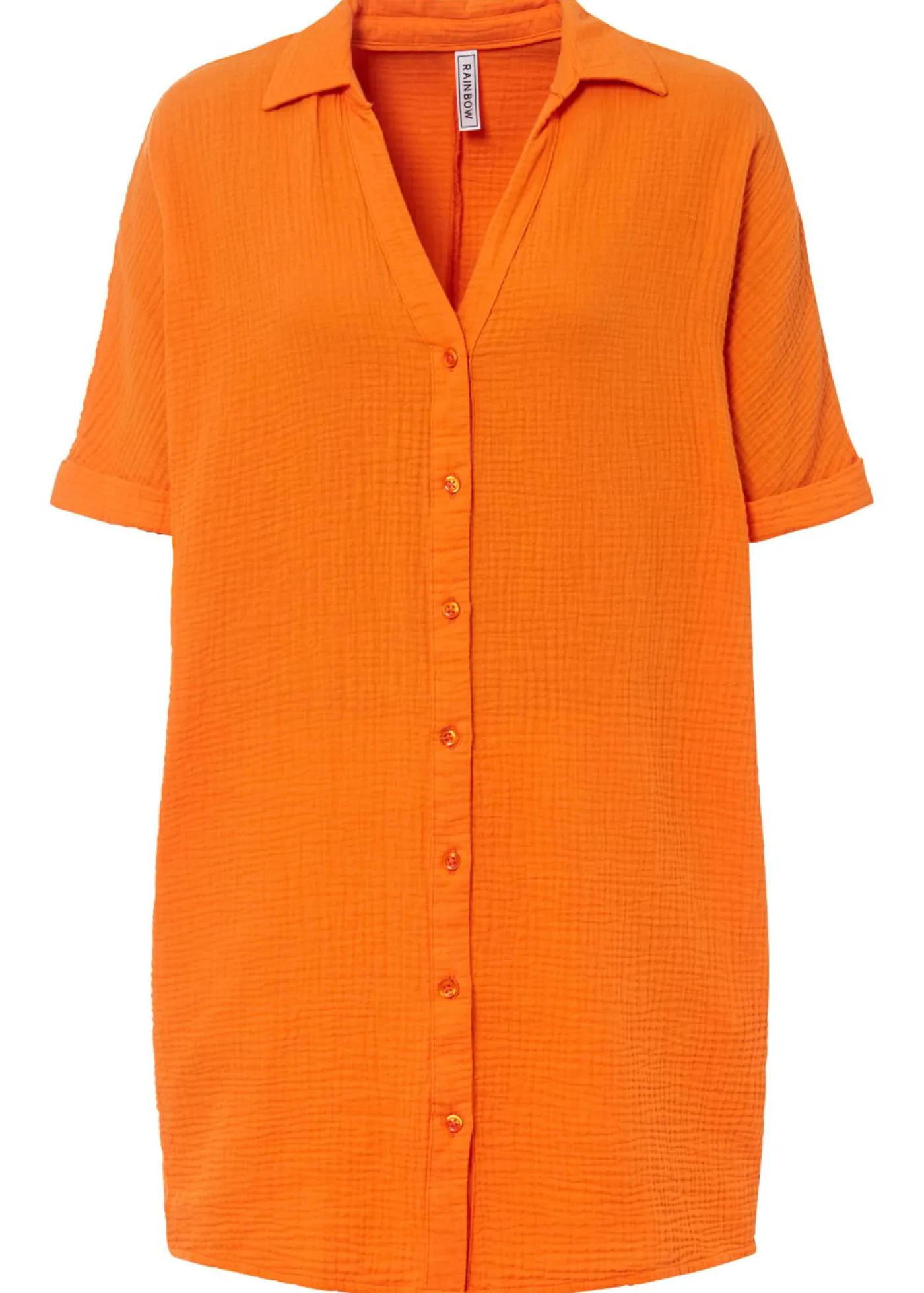 bonprix bonprix Blusa larga holgada de muselina suave Naranja calabaza Clearance