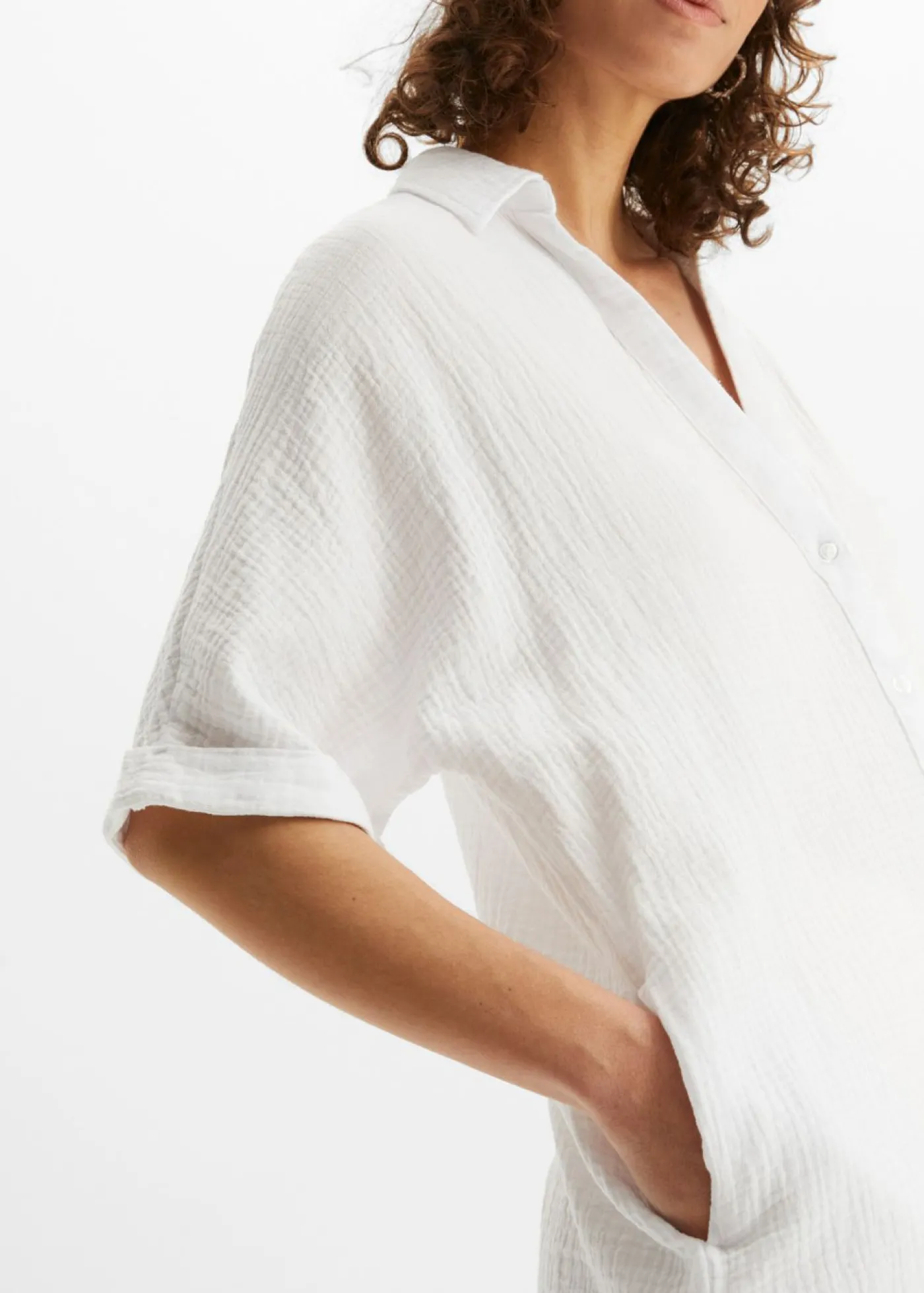 bonprix bonprix Blusa larga holgada de muselina suave New