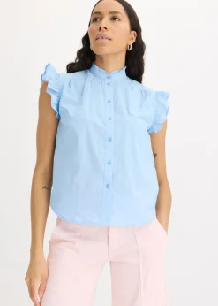 bonprix bonprix Blusa ligera sin mangas Azul claro Sale