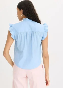 bonprix bonprix Blusa ligera sin mangas Azul claro Sale