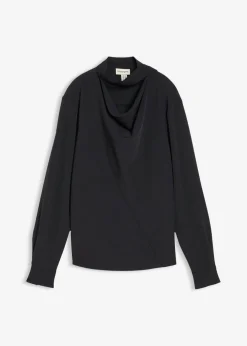 bonprix bonprix Blusa ligeramente brillante Negro Discount