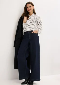 bonprix bonprix Blusa oversize blanco lana topos Outlet
