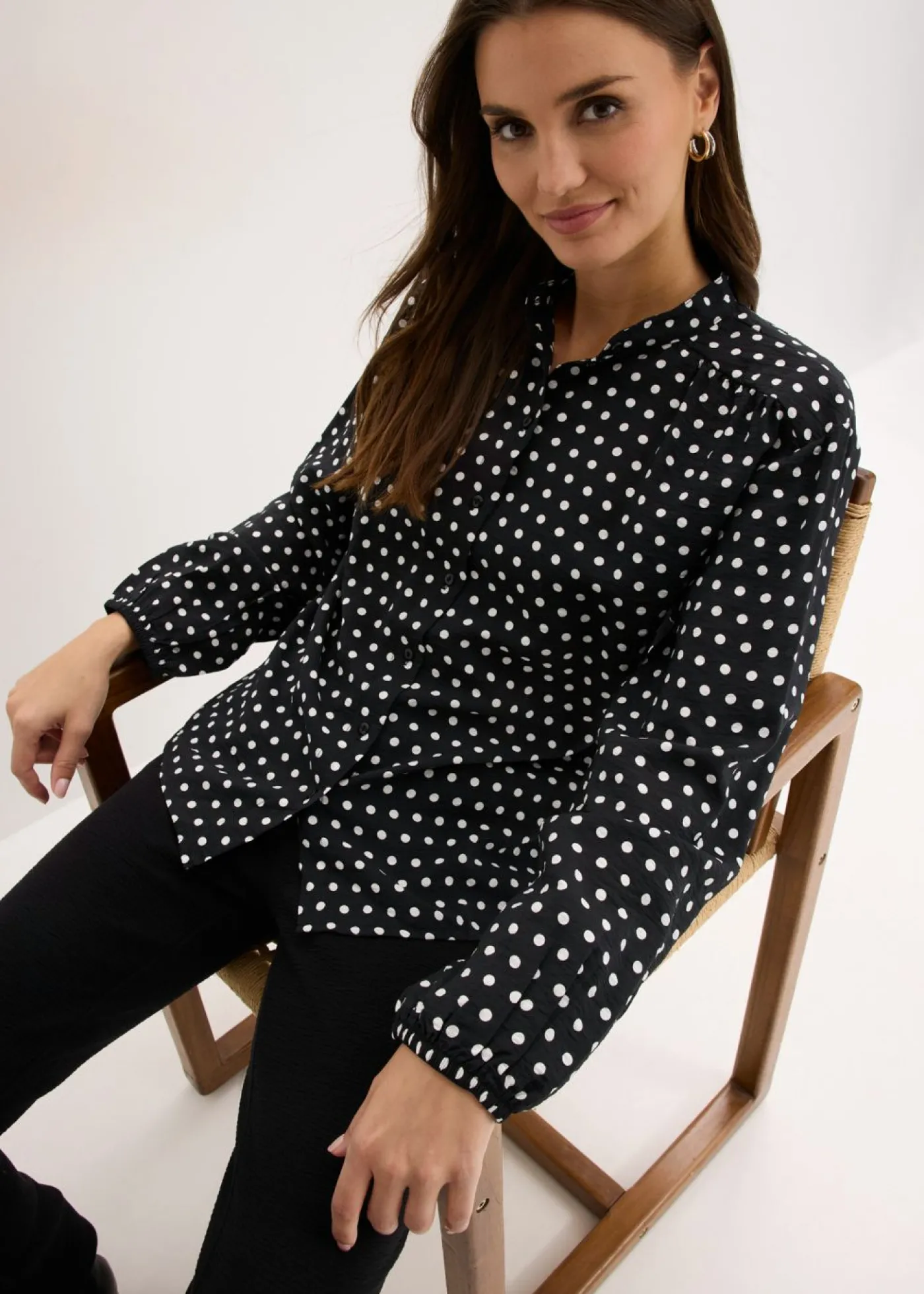 bonprix bonprix Blusa oversize negro topos New
