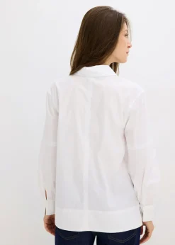 bonprix bonprix Blusa oversize con mangas voluminosas Blanco Online