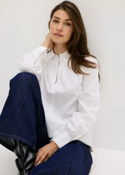 bonprix bonprix Blusa oversize con mangas voluminosas Blanco Online
