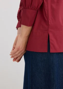 bonprix bonprix Blusa oversize con mangas voluminosas Rojo Clearance