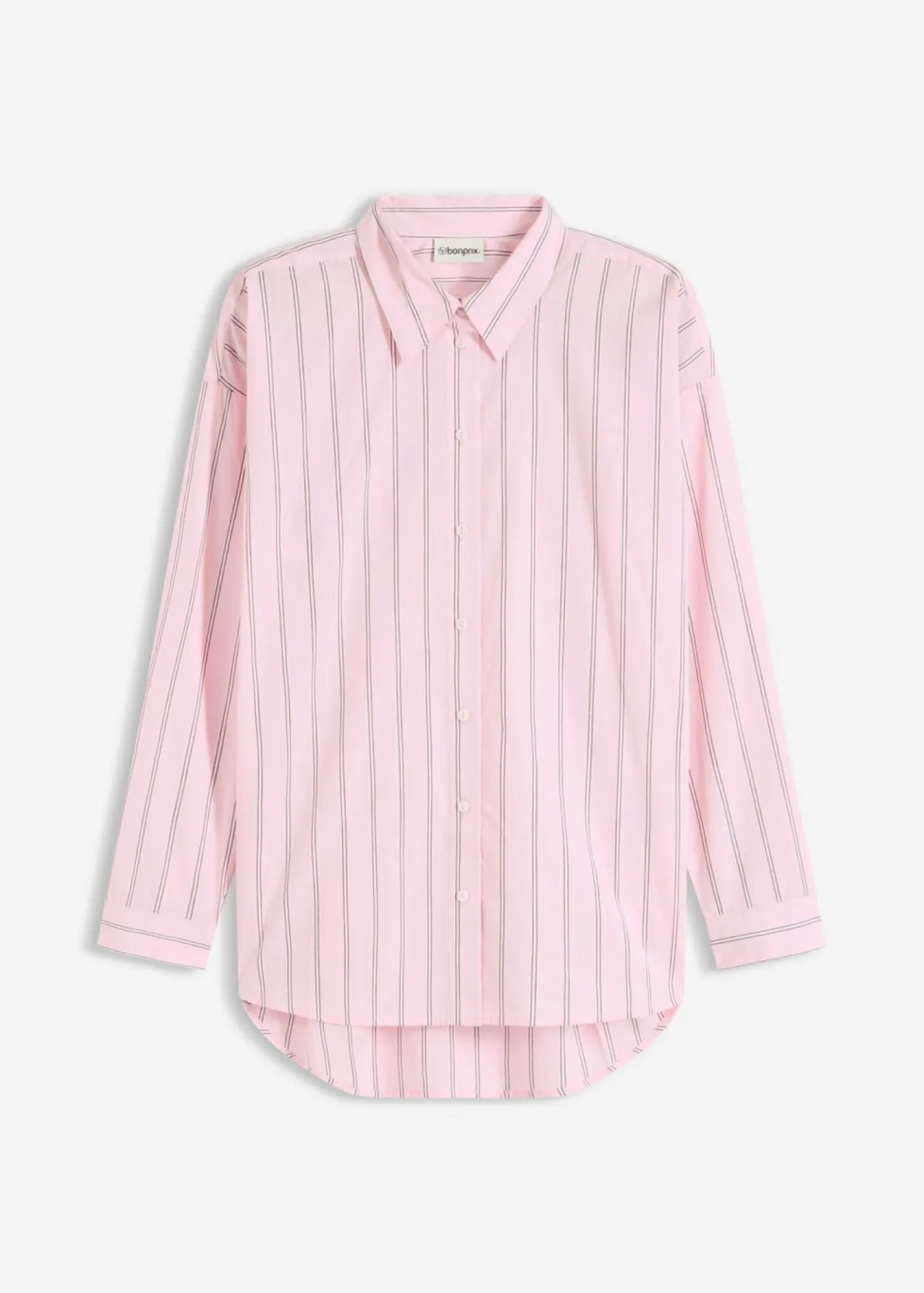 bonprix bonprix Blusa oversize de algodón puro Rosa cristal de rayas Online