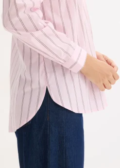 bonprix bonprix Blusa oversize de algodón puro Rosa cristal de rayas Online