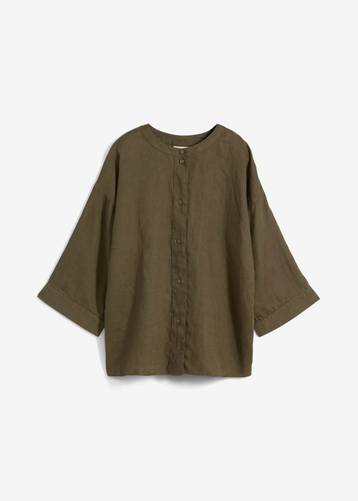 bonprix bonprix Blusa oversize de lino puro Verde oliva oscuro Discount