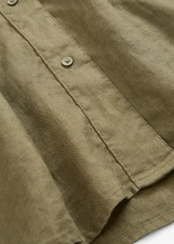 bonprix bonprix Blusa oversize de lino puro Verde oliva oscuro Discount