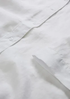bonprix bonprix Blusa oversize de lino puro Blanco Outlet