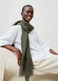 bonprix bonprix Blusa oversize de lino puro Blanco Outlet