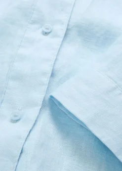 bonprix bonprix Blusa oversize de lino puro Azul hielo Online