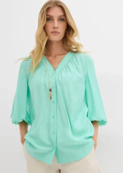 bonprix bonprix Blusa oversize de mezcla de viscosa suave Azul mentol Best