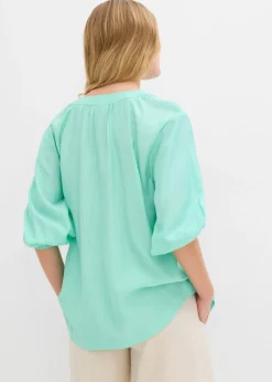 bonprix bonprix Blusa oversize de mezcla de viscosa suave Azul mentol Best