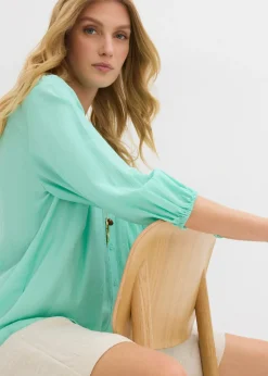 bonprix bonprix Blusa oversize de mezcla de viscosa suave Azul mentol Best