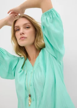 bonprix bonprix Blusa oversize de mezcla de viscosa suave Azul mentol Best