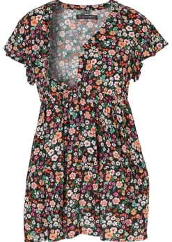 bonprix bonprix Blusa premamá y de lactancia 2 en 1 de viscosa fluida Negro de flores Hot