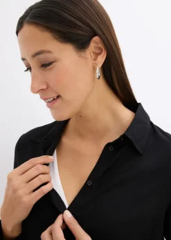 bonprix bonprix Blusa premamá/de lactancia de viscosa Negro Clearance