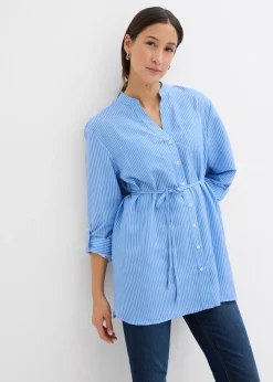 bonprix bonprix Blusa premamá/de lactancia de algodón Azul provenzal-blanco de rayas Outlet