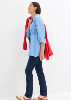 bonprix bonprix Blusa premamá/de lactancia de algodón Azul provenzal-blanco de rayas Outlet
