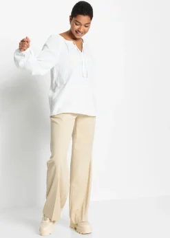 bonprix bonprix Blusa sin cierre de muselina ligera Blanco Hot