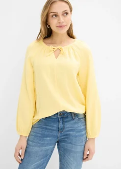 bonprix bonprix Blusa sin cierre de muselina ligera Negro Best