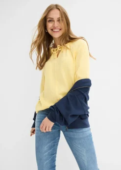 bonprix bonprix Blusa sin cierre de muselina ligera Negro Best