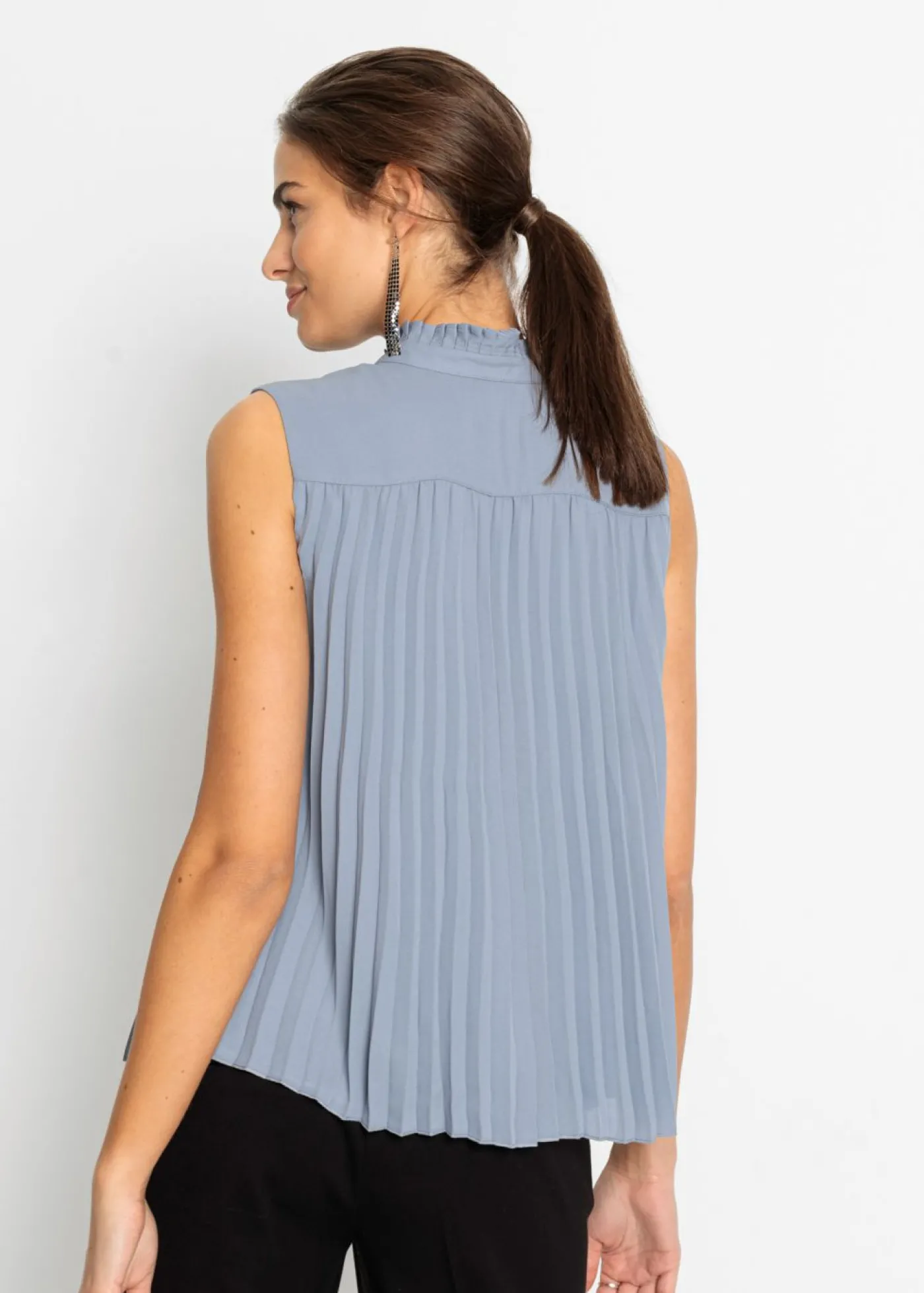 bonprix bonprix Blusa sin mangas Azul ahumado Discount
