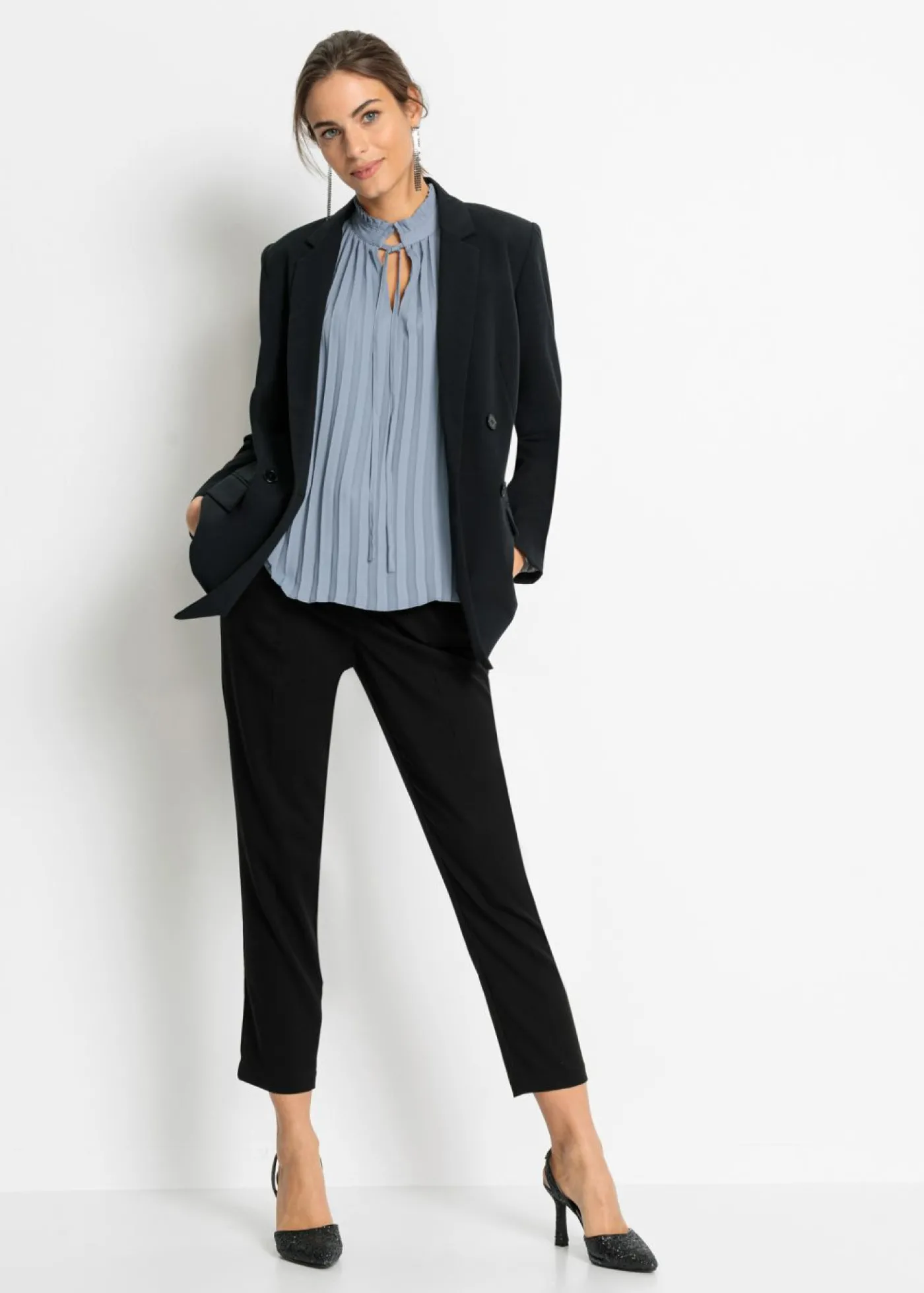 bonprix bonprix Blusa sin mangas Azul ahumado Discount
