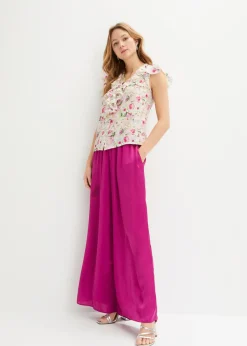 bonprix bonprix Blusa sin mangas orquídea púrpura con flores Clearance