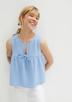 bonprix bonprix Blusa sin mangas Azul perla New