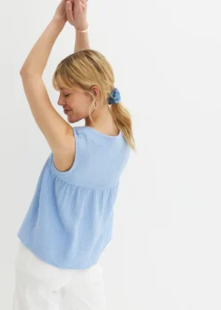 bonprix bonprix Blusa sin mangas Azul perla New
