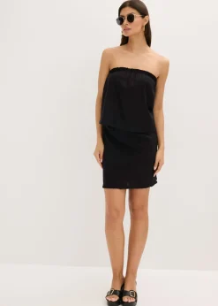 bonprix bonprix Blusa sin mangas con contenido de lino Negro Outlet