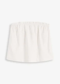 bonprix bonprix Blusa sin mangas con contenido de lino Blanco lana