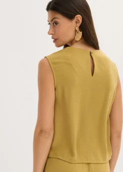 bonprix bonprix Blusa sin mangas con nudos verde oliva mate Discount