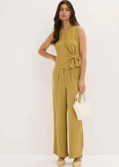 bonprix bonprix Blusa sin mangas con nudos verde oliva mate Discount
