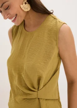 bonprix bonprix Blusa sin mangas con nudos verde oliva mate Discount