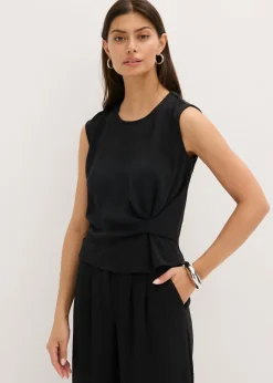 bonprix bonprix Blusa sin mangas con nudos Negro Clearance