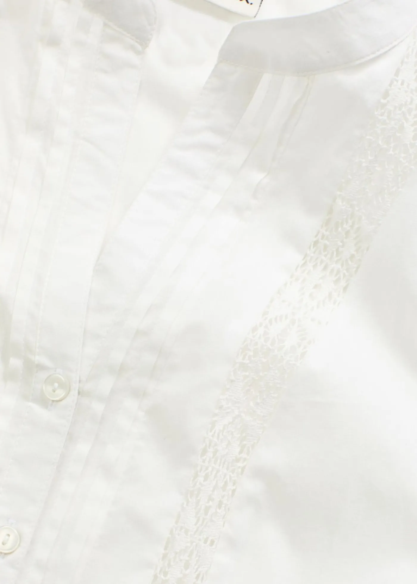 bonprix bonprix Blusa sin mangas de algodón puro con bordado calado Blanco lana