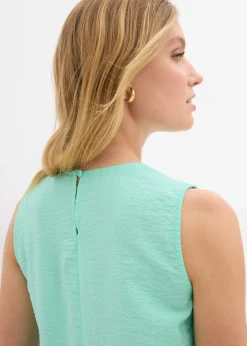 bonprix bonprix Blusa sin mangas de mezcla de viscosa fluida Azul mentol Hot