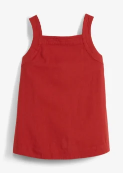 bonprix bonprix Blusa sin mangas de mezcla de viscosa con detalle de lazo en la parte trasera rojo carmín Online