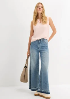 bonprix bonprix Blusa sin mangas de viscosa suave rosa pálido Hot